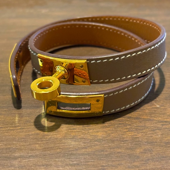 Hermes -Authentic Double Kelly Tour Bracelet Etoupe - Picture 1 of 6